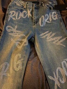 Women Rhinestone Rockstar Original Jeans